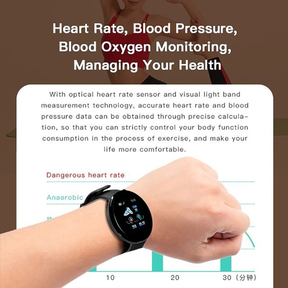 Bluetooth Smart Watch, Men Women Blood Pressure Heart Rate Monitor Smart Watch, Pedometer